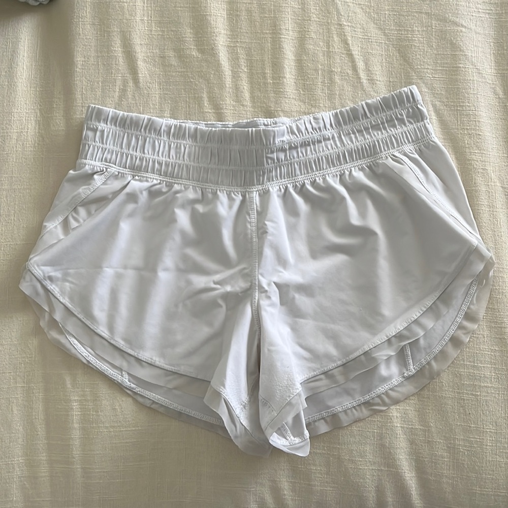 White lulu lemon shorts size 6